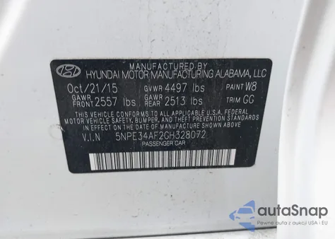 2016 Hyundai Sonata Limited z USA, uszkodzony, nr VIN 5NPE34AF2GH328072